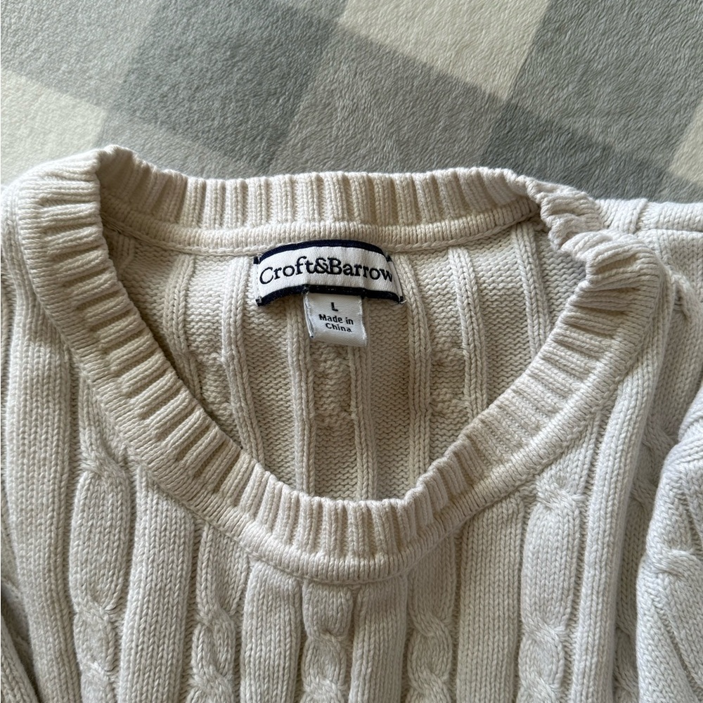 Croft & Barrow Women's Cable Knit Sweater - Cream